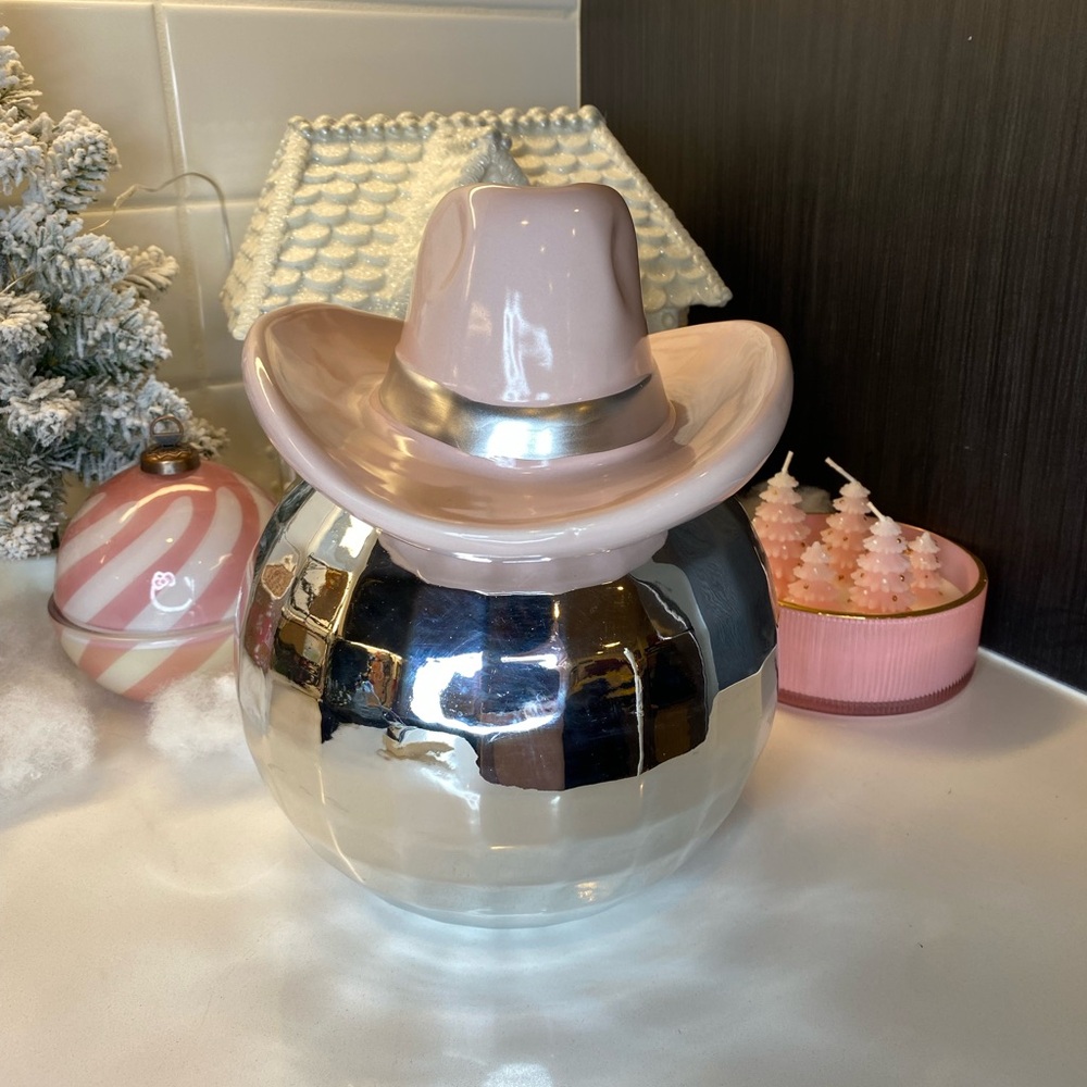 Pink Cowgirl Disco Cookie Jar